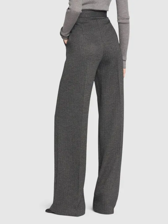 Max Mara   Angora wool blend jacquard wide pants 