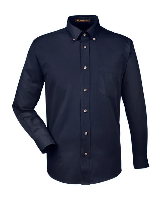 Men's Long-Sleeve Twill Shirt with Stain-Release