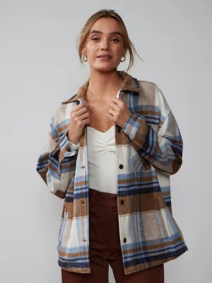 Multi Plaid Collared Shacket