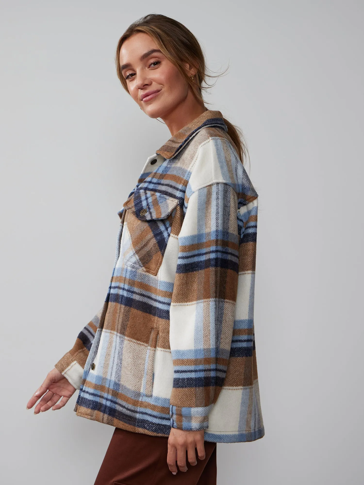 Multi Plaid Collared Shacket