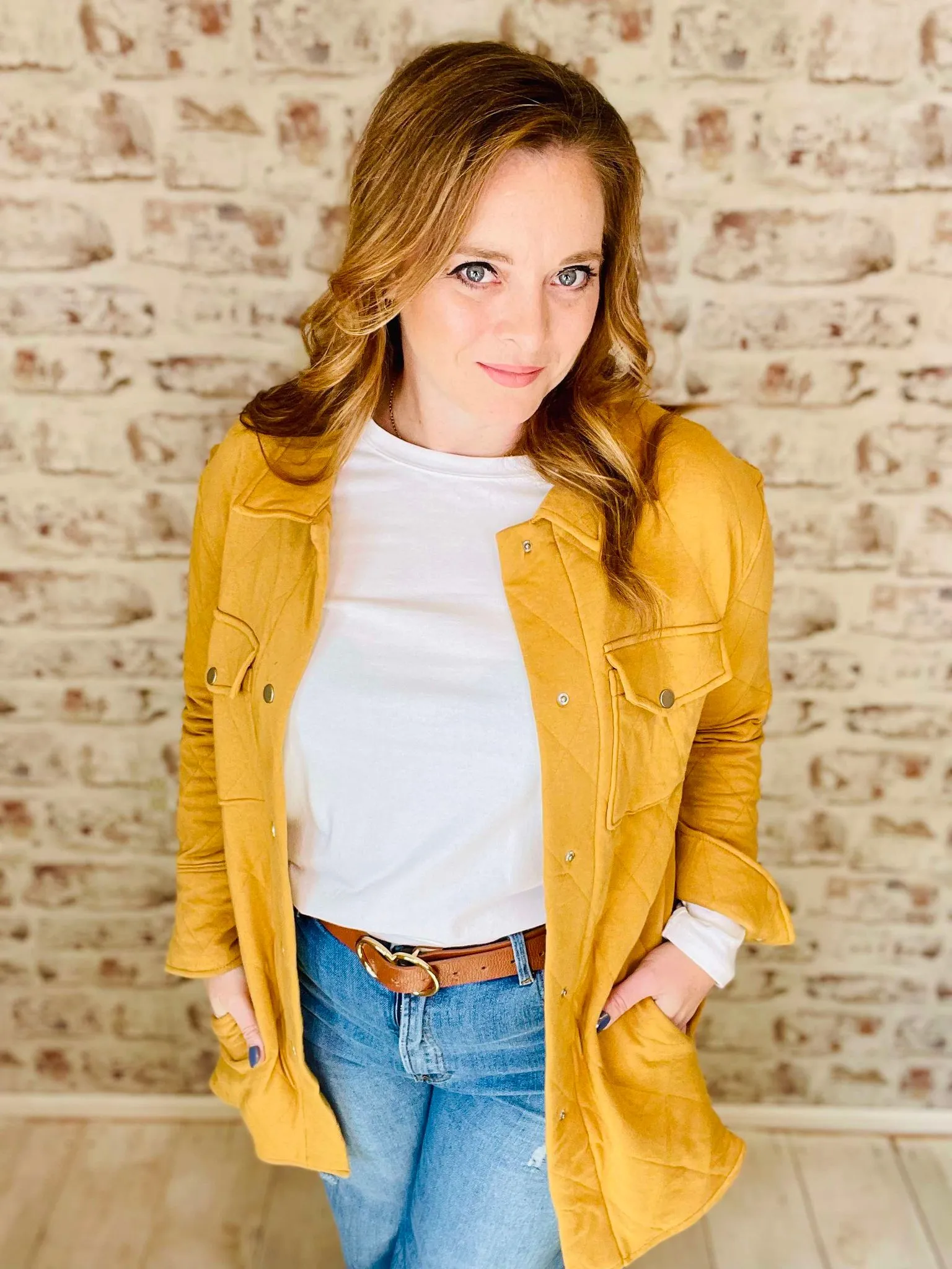 Mustard Quilted Shacket
