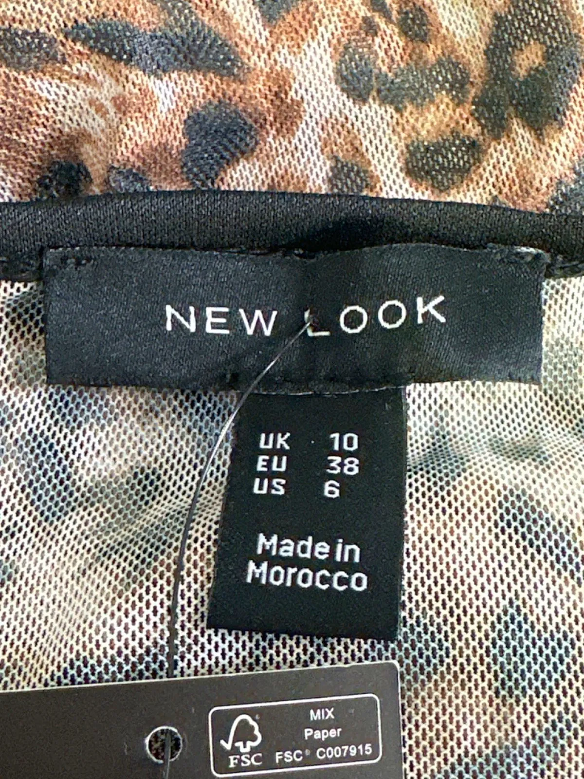 New Look Animal Print Slip Dress UK 10