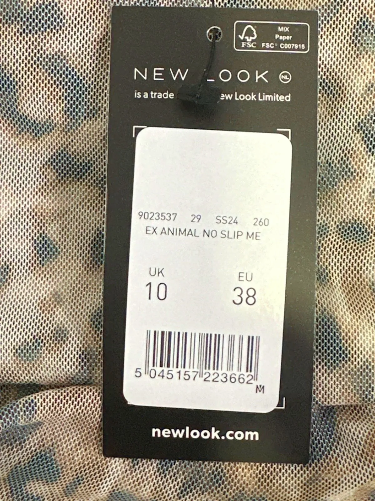 New Look Animal Print Slip Dress UK 10