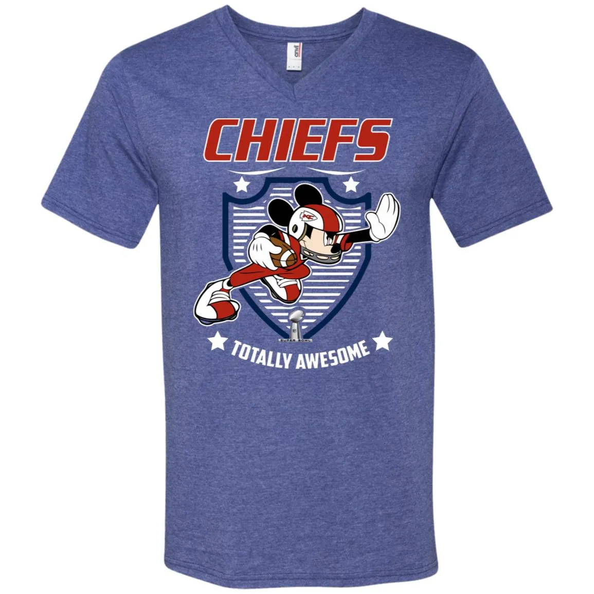 Nfl – Kansas City Chiefs Totally Awesome Mickey Mouse Super Bowl 2019 Football Men V-Neck T-Shirt