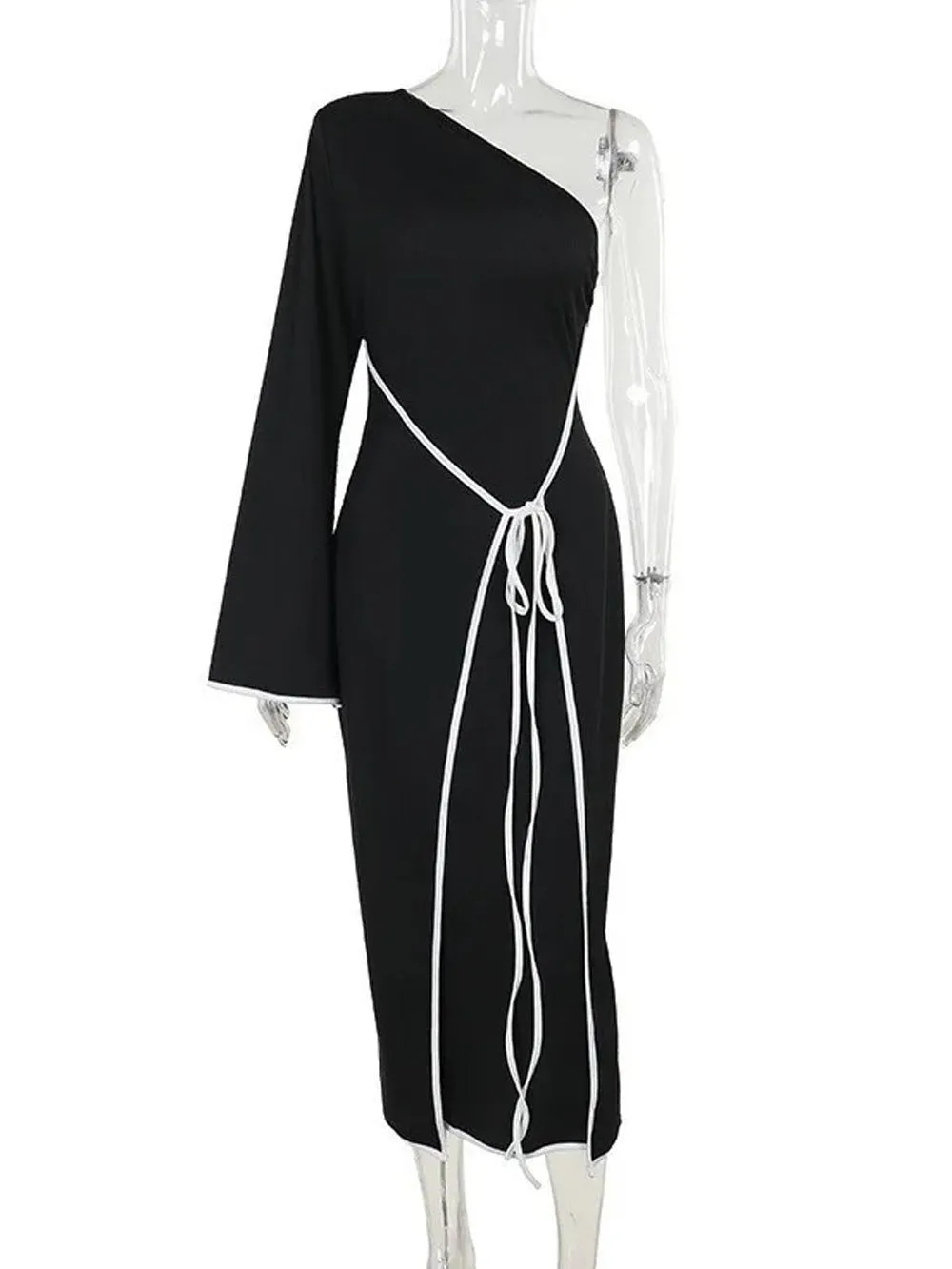 Nora One Sleeve Backless Midi Dress