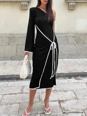 Nora One Sleeve Backless Midi Dress