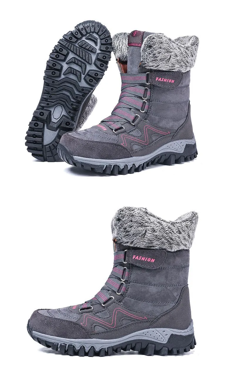 Owlkay Snowy Villia Leather Tall Boots