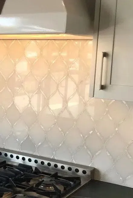 Pearl Chic White Marble & Mother Of Pearl Waterjet Mosaic Tile