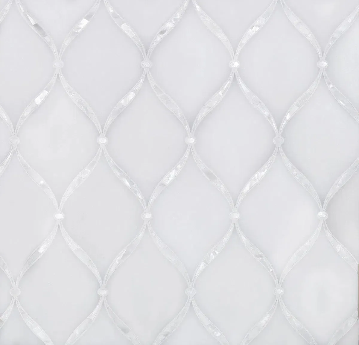 Pearl Chic White Marble & Mother Of Pearl Waterjet Mosaic Tile
