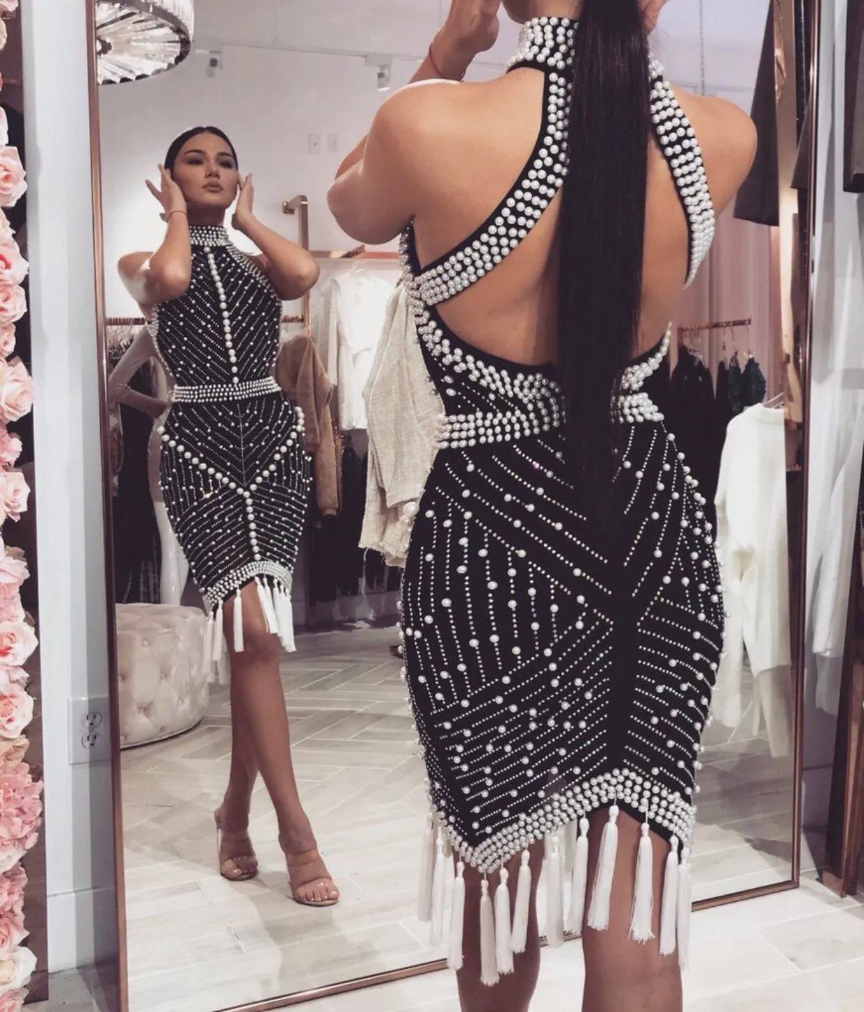 PEROLA PEARL DETAILED DRESS