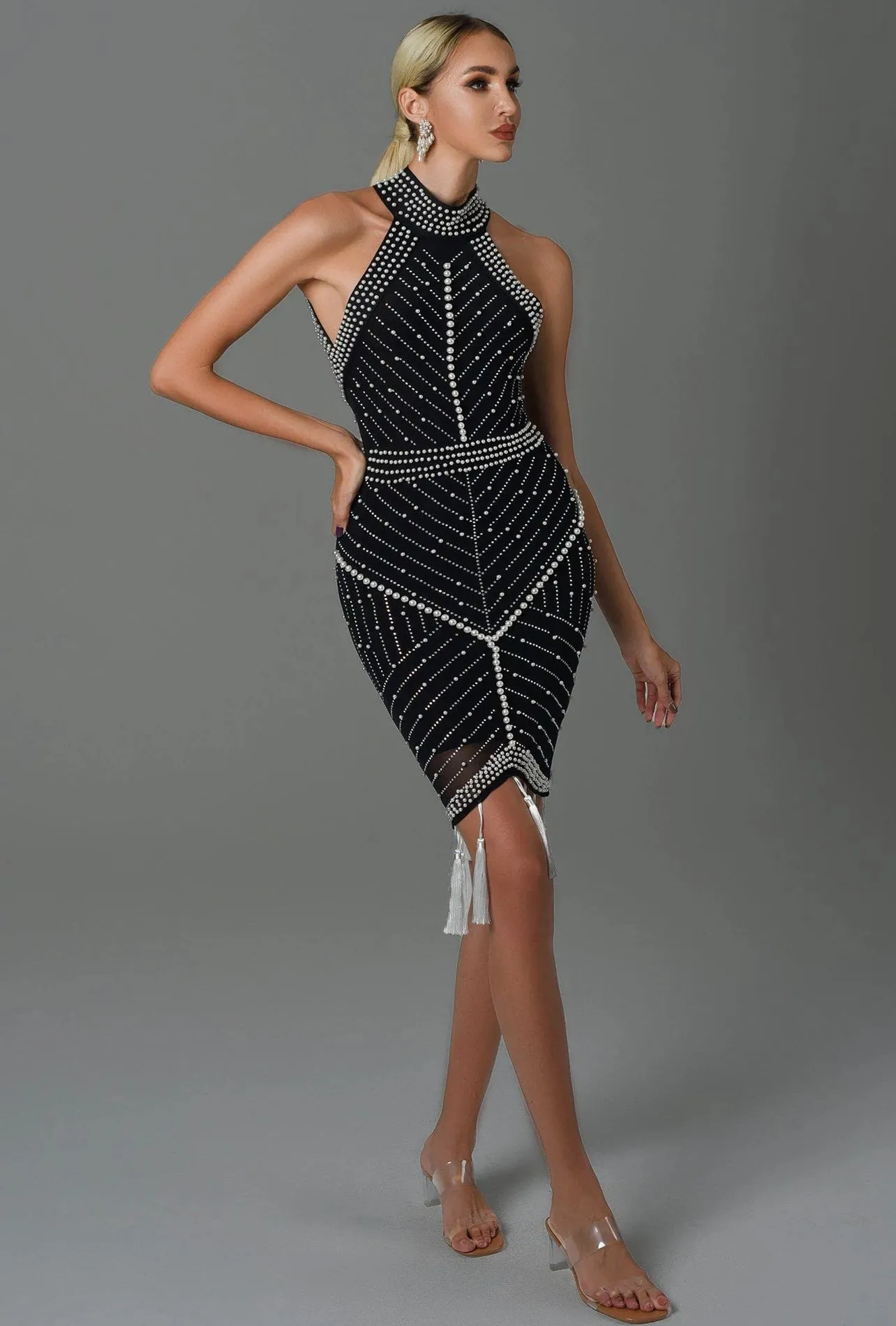 PEROLA PEARL DETAILED DRESS