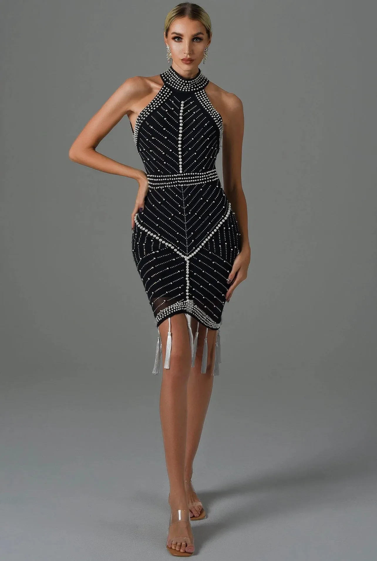 PEROLA PEARL DETAILED DRESS