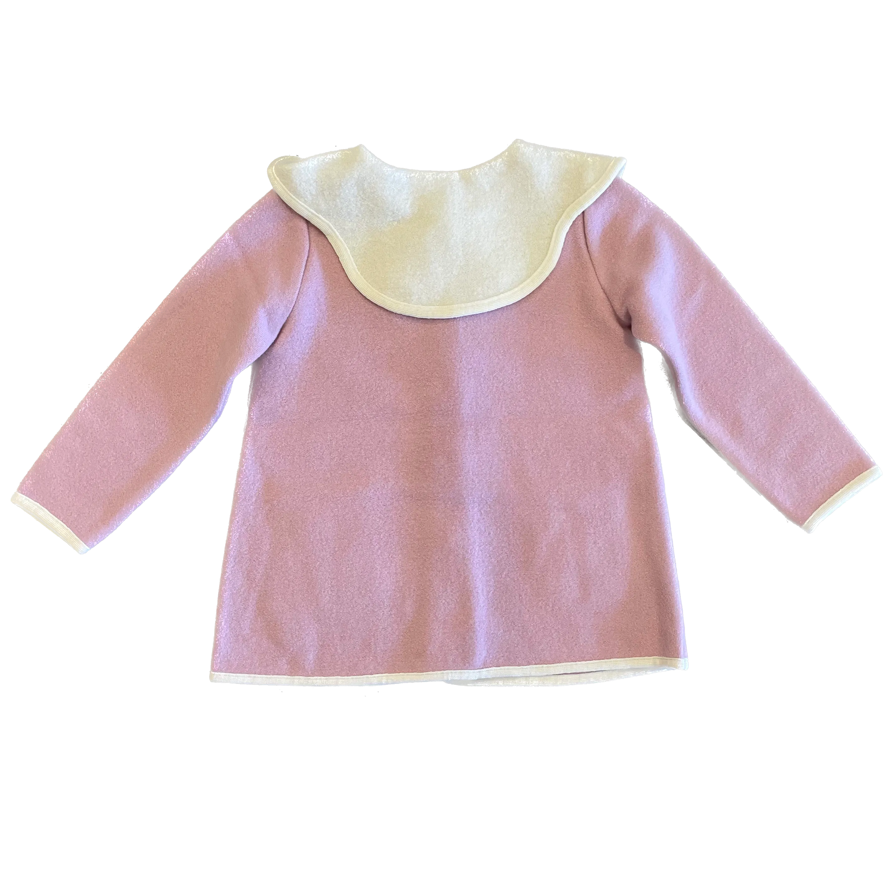 Petal Coat - Rosa Bebe Pink / Blanco Cream Trim
