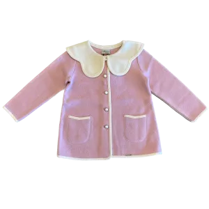 Petal Coat - Rosa Bebe Pink / Blanco Cream Trim