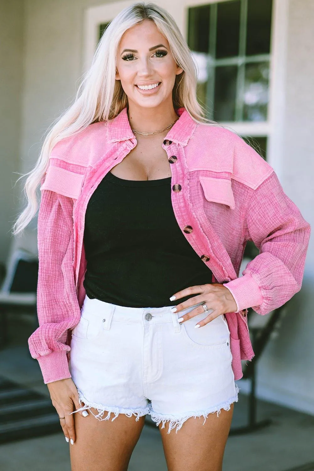 Pink Mineral Washed Shacket