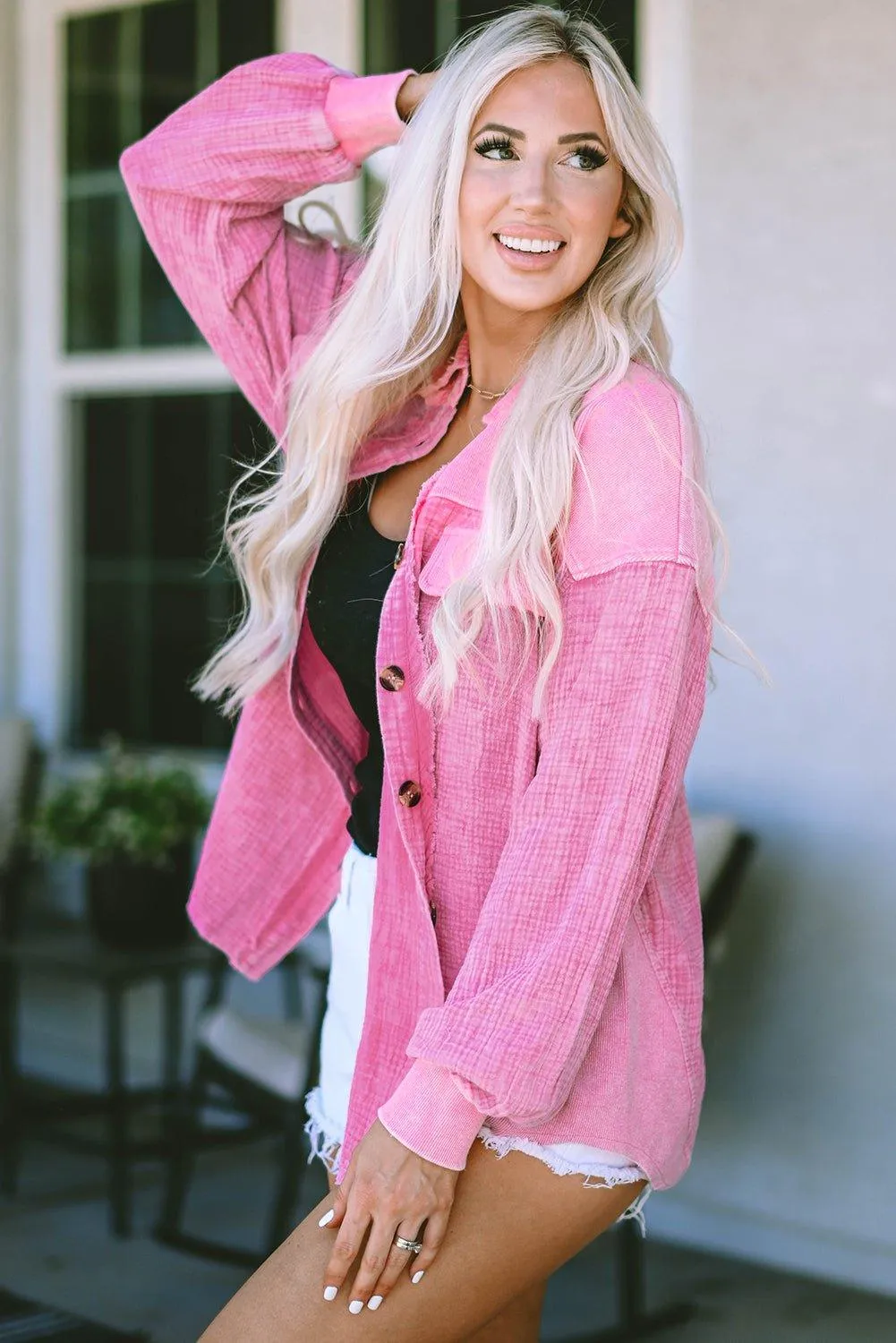 Pink Mineral Washed Shacket