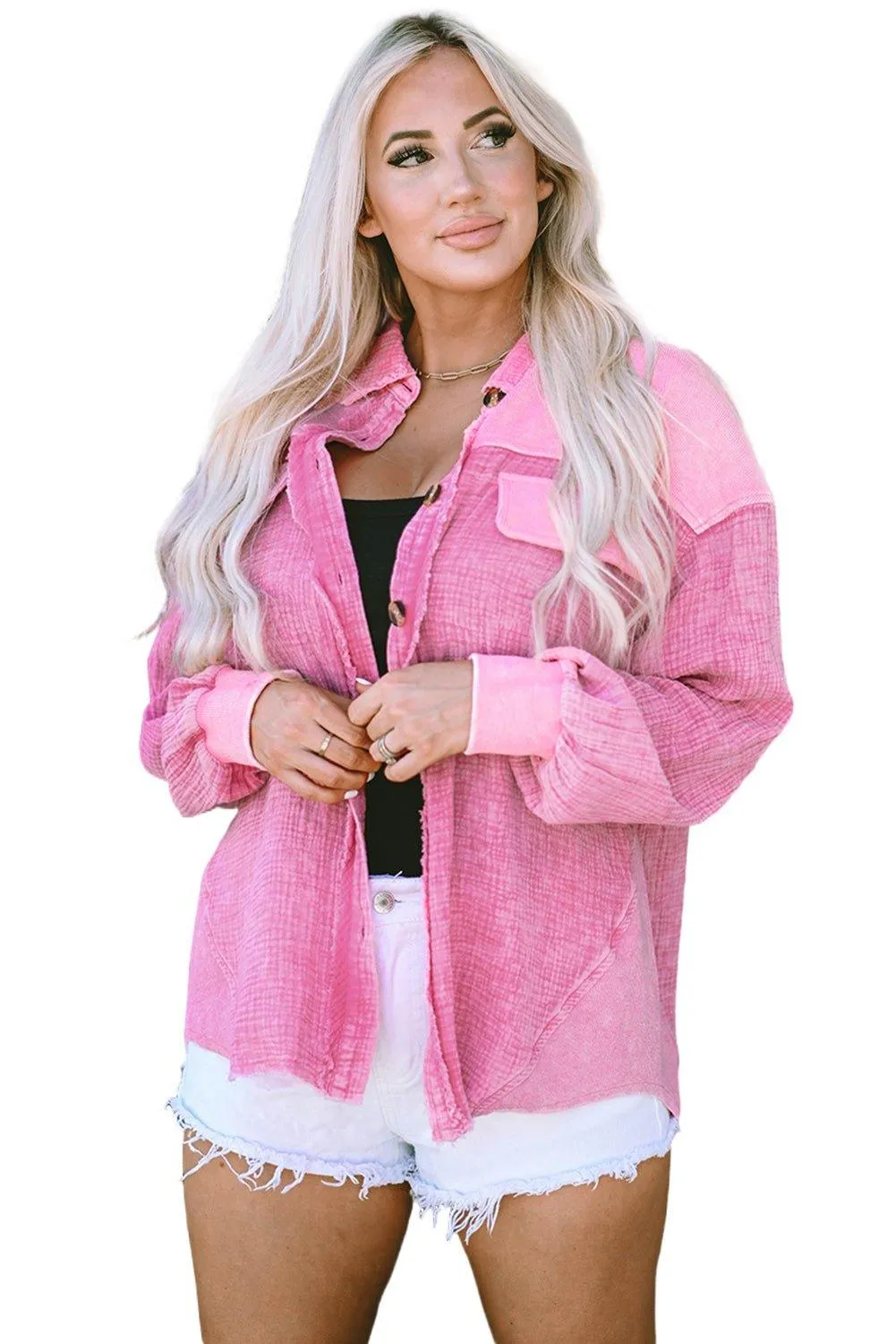 Pink Mineral Washed Shacket