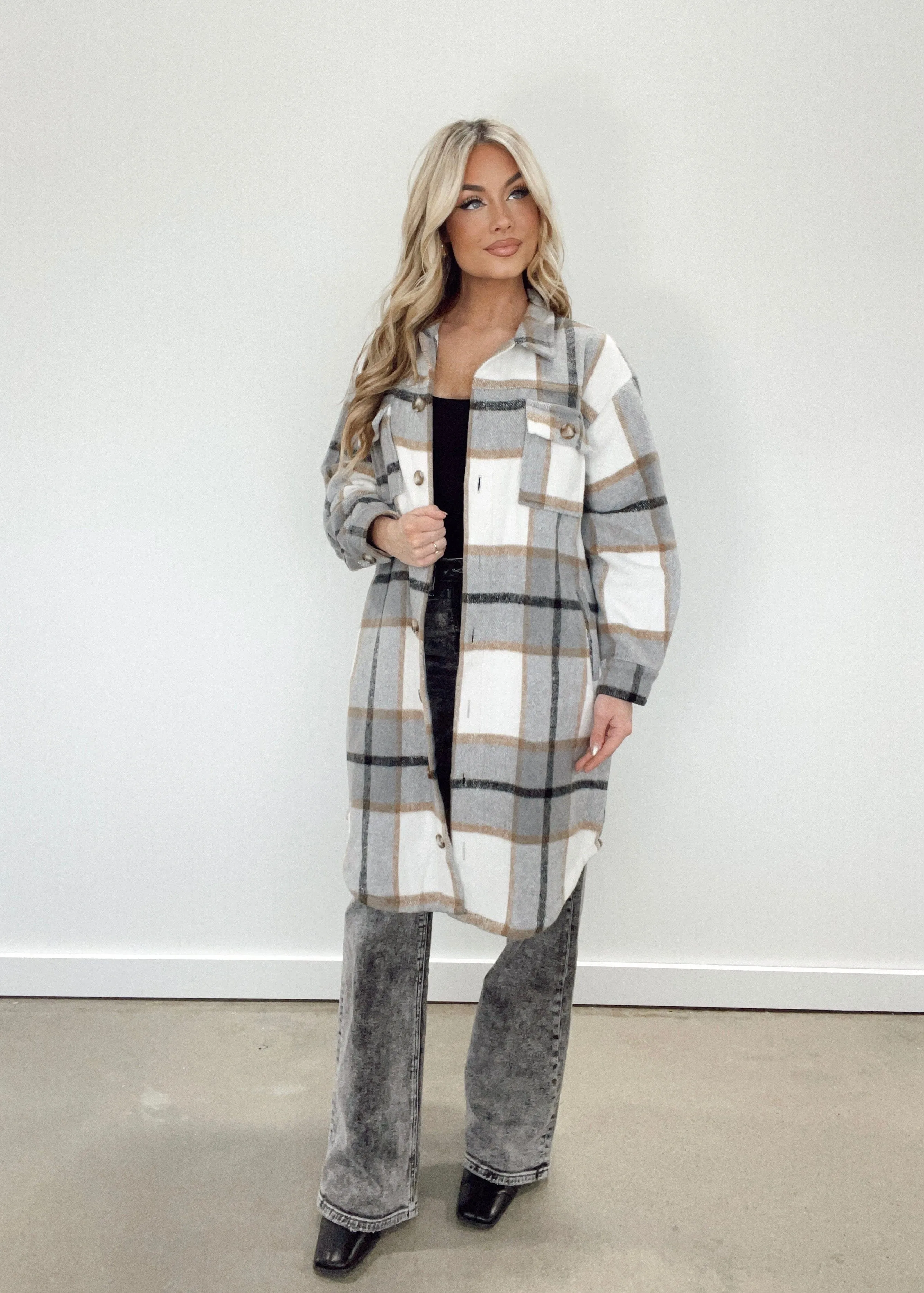 Plaid Long Shacket