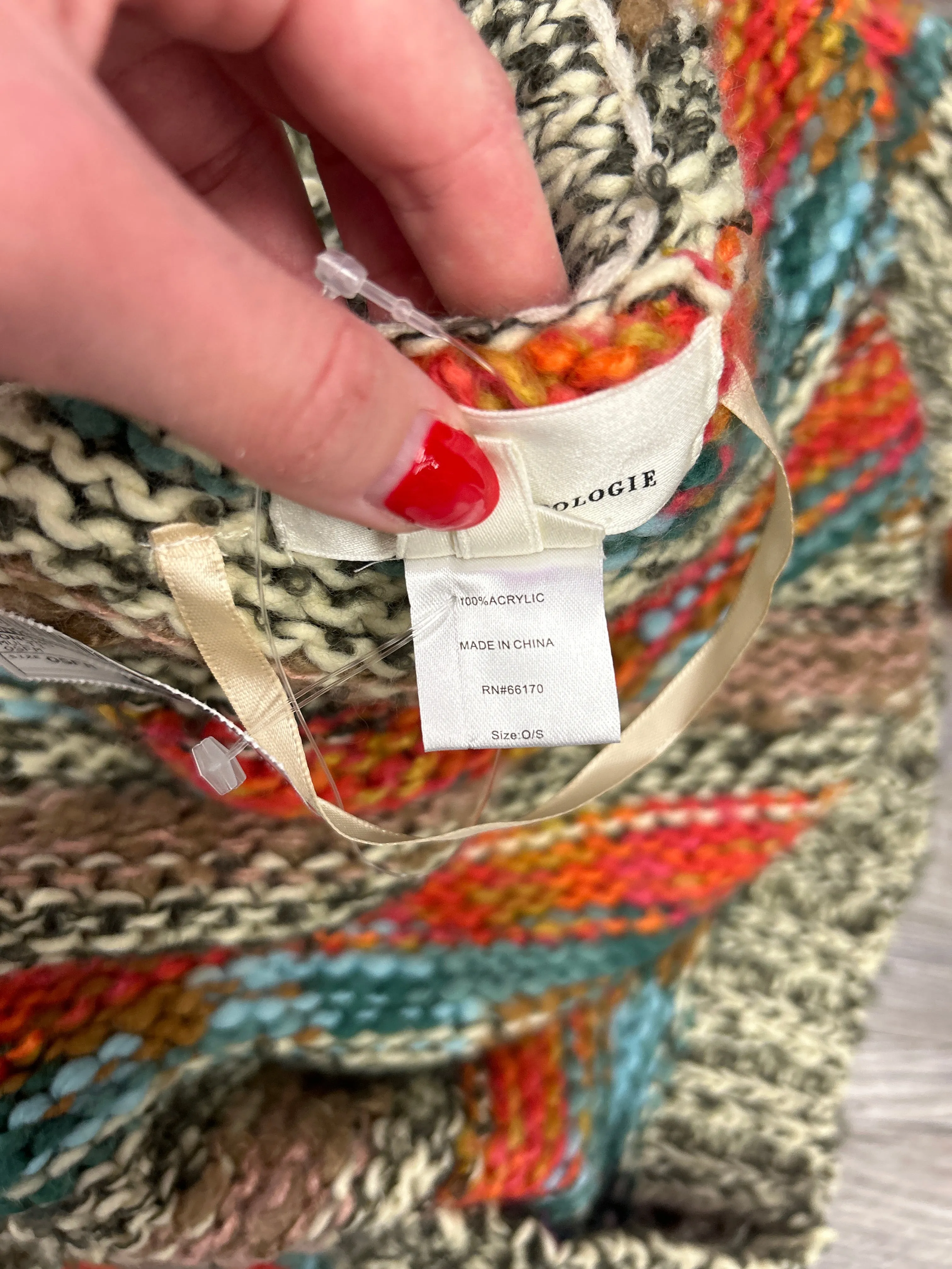 Poncho By Anthropologie In Multi-colored, Size: Osfm