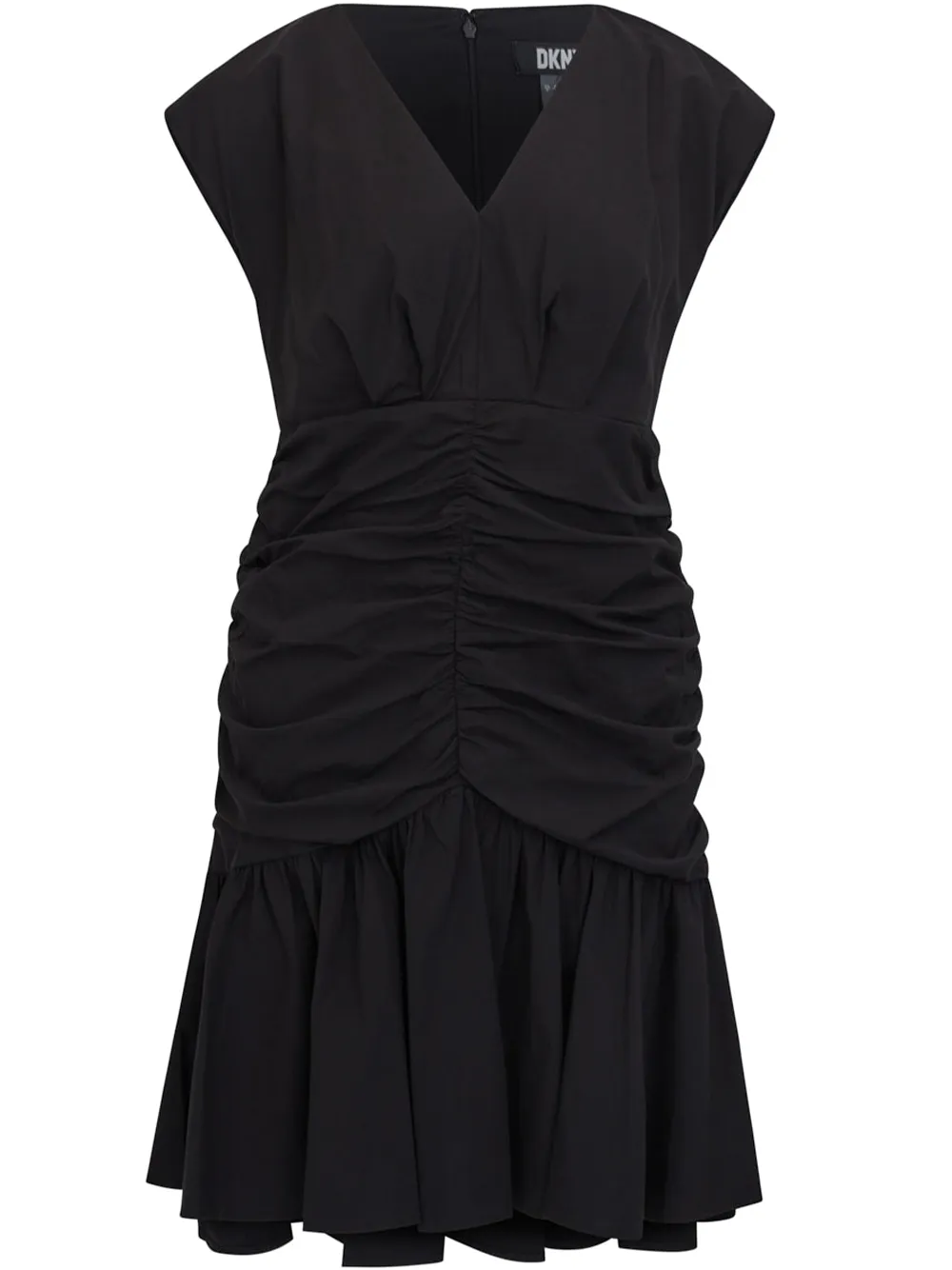 Poplin V Neck Midi Dress