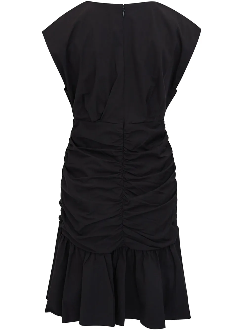 Poplin V Neck Midi Dress