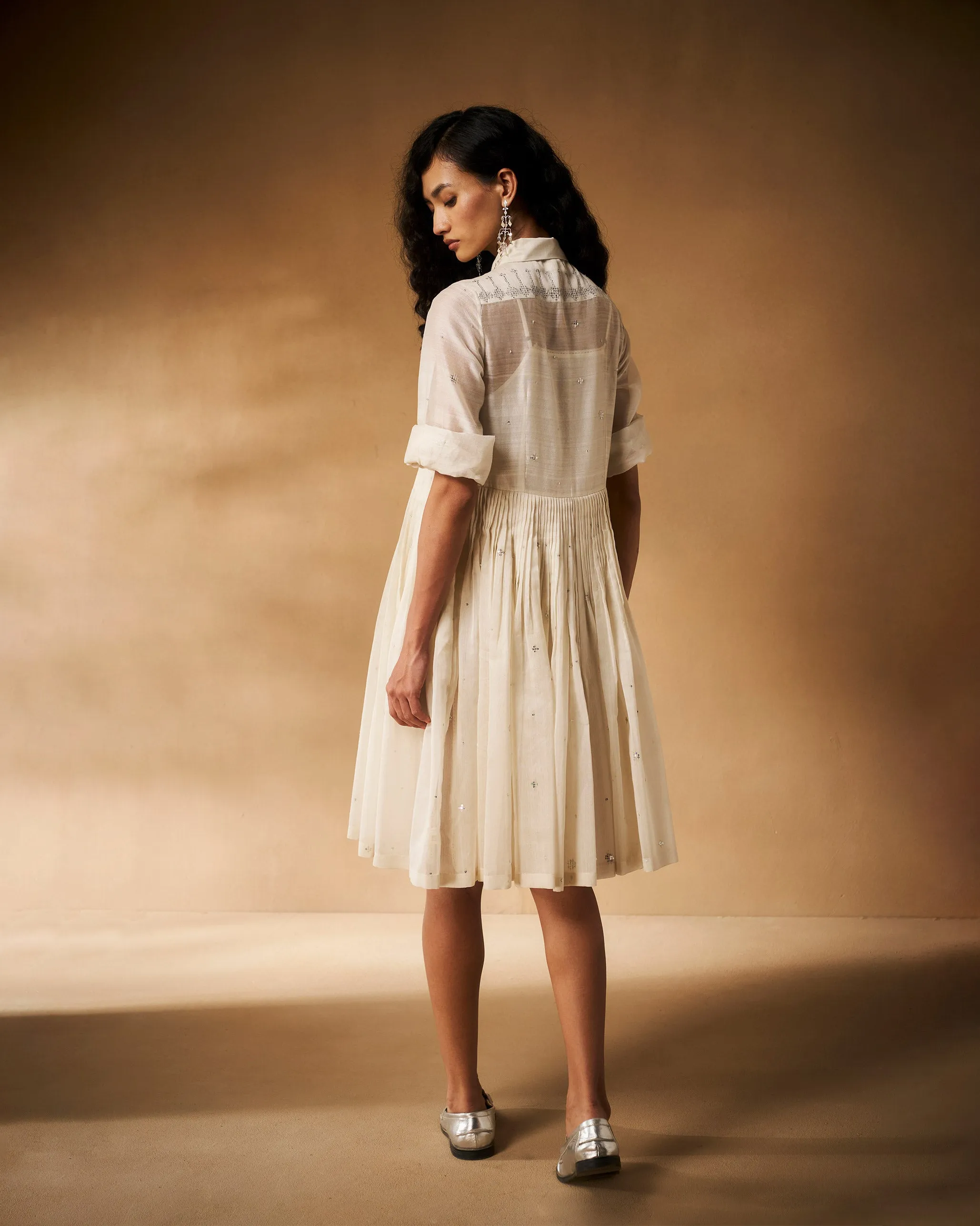 Qurbat Dress with Slip - Ivory Hand Embroidered