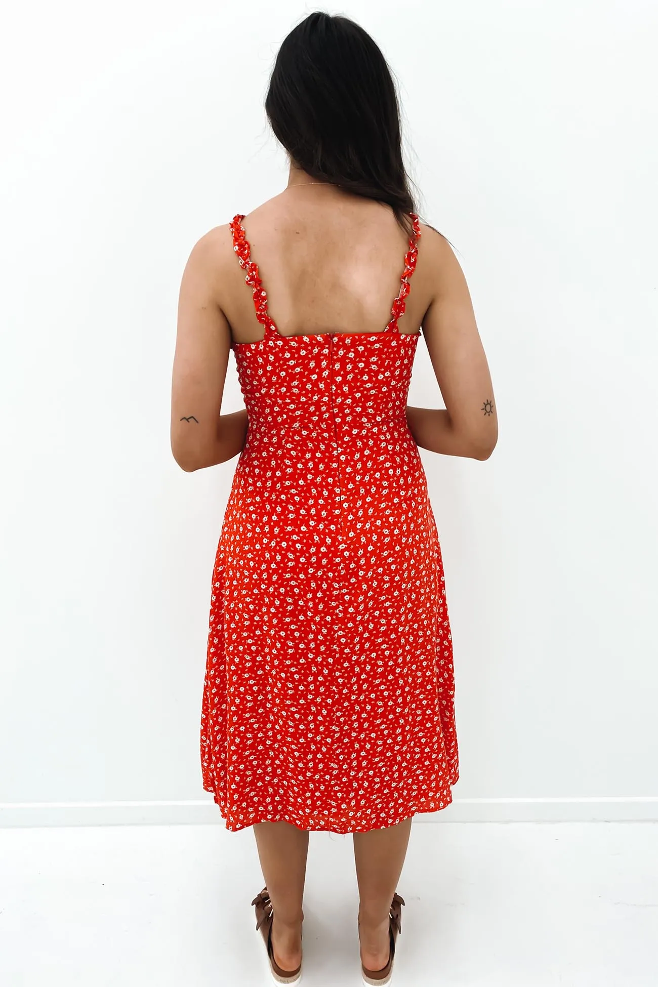 Rani Midi Dress Red