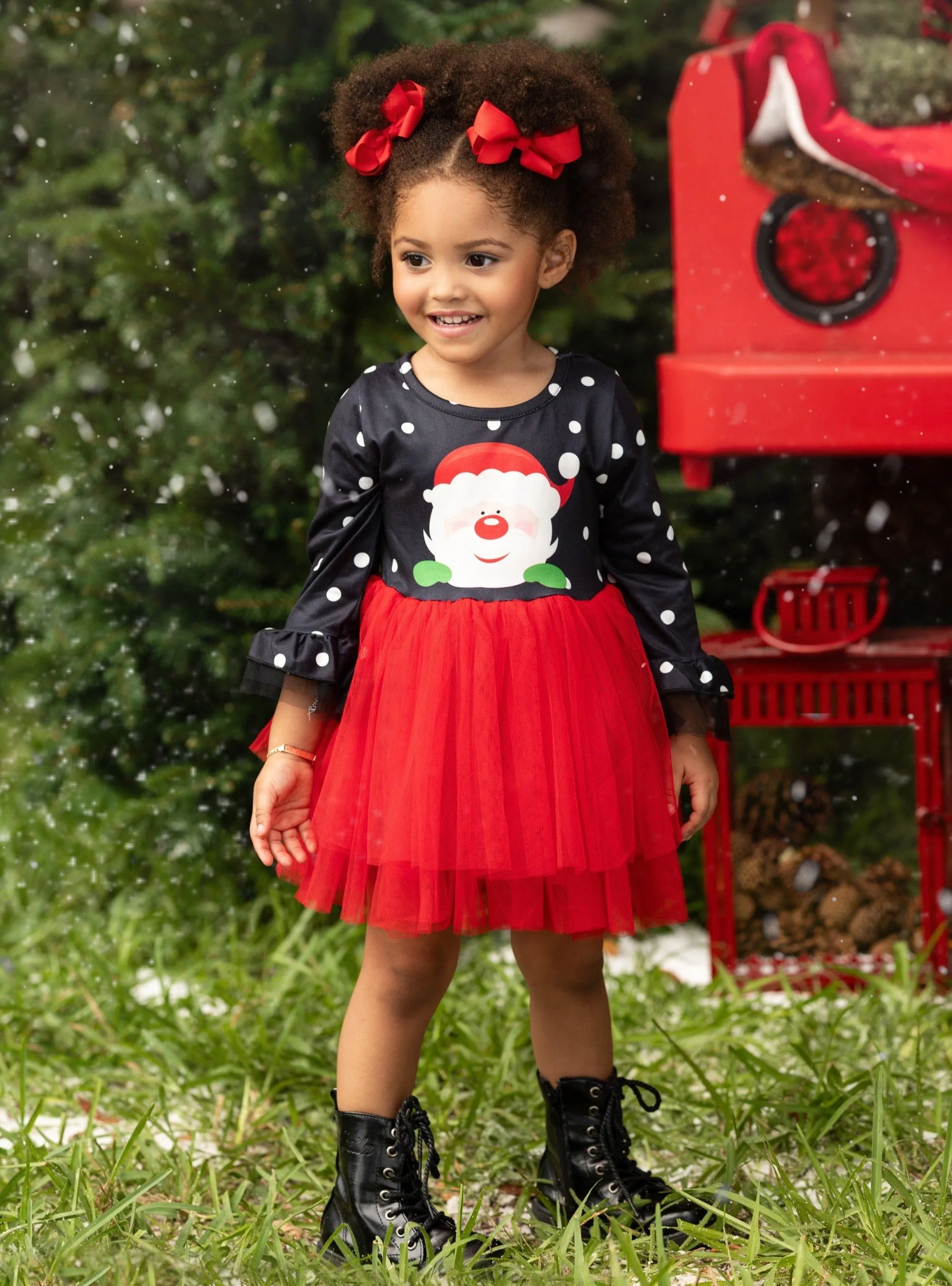 Rebel Without a Claus Polka Dot Tutu Dress