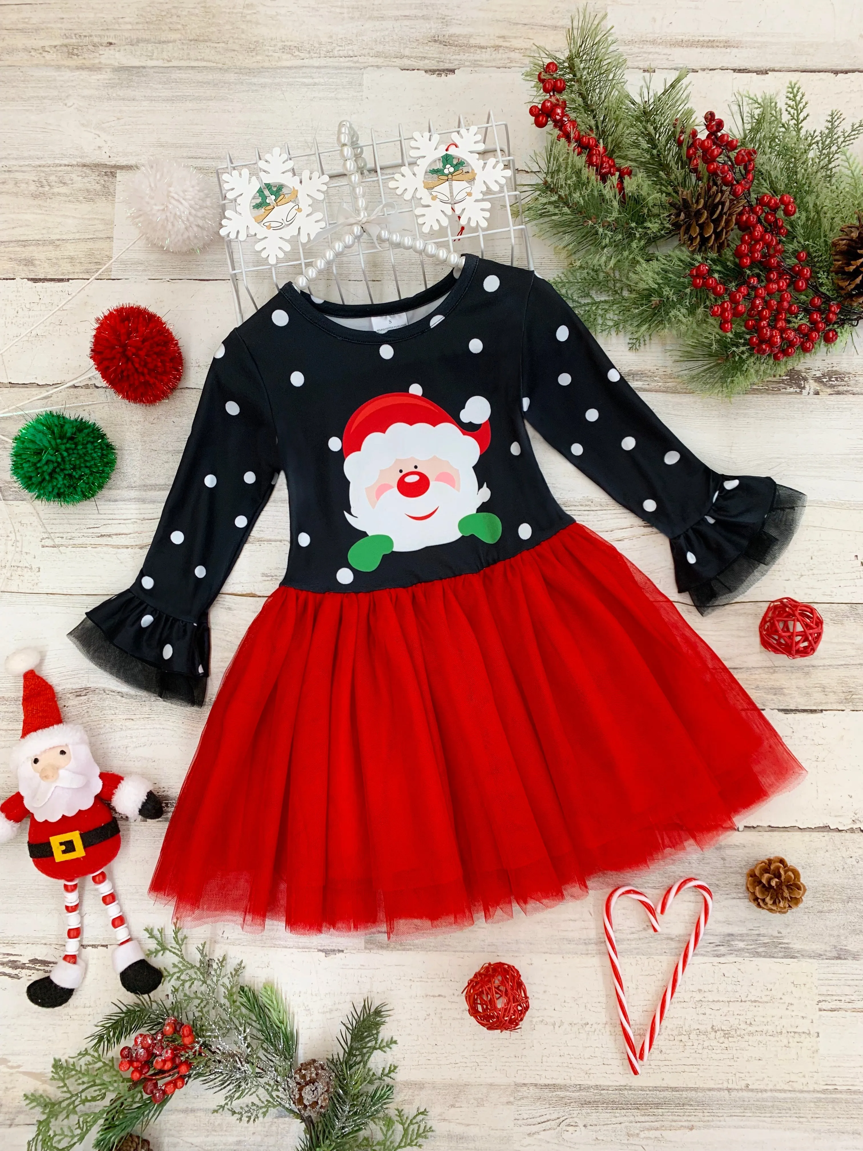 Rebel Without a Claus Polka Dot Tutu Dress