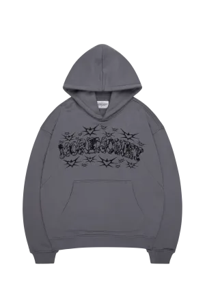 REVERSI GRAPHIC HOODIE TORNADO GREY