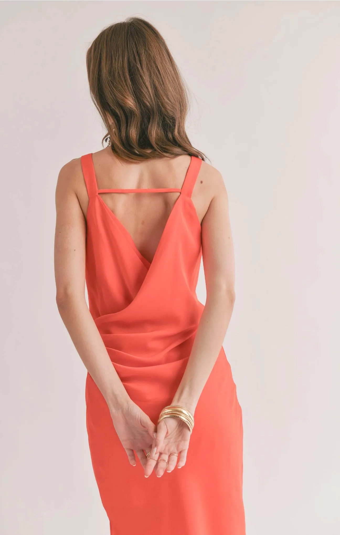 Sage the Label Dream Skies Low Back Cowl Midi Dress