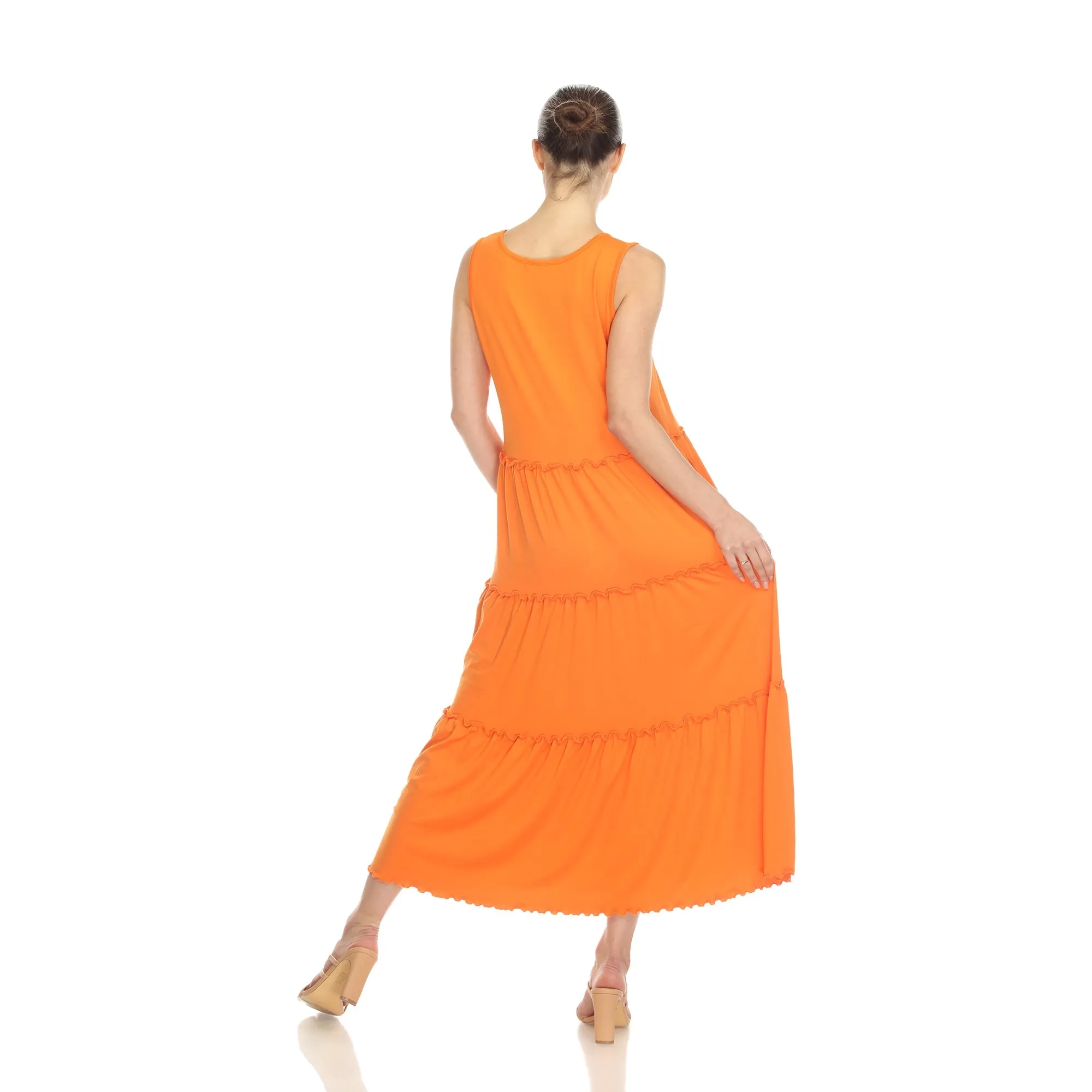 Scoop Neck Tiered Midi Dress