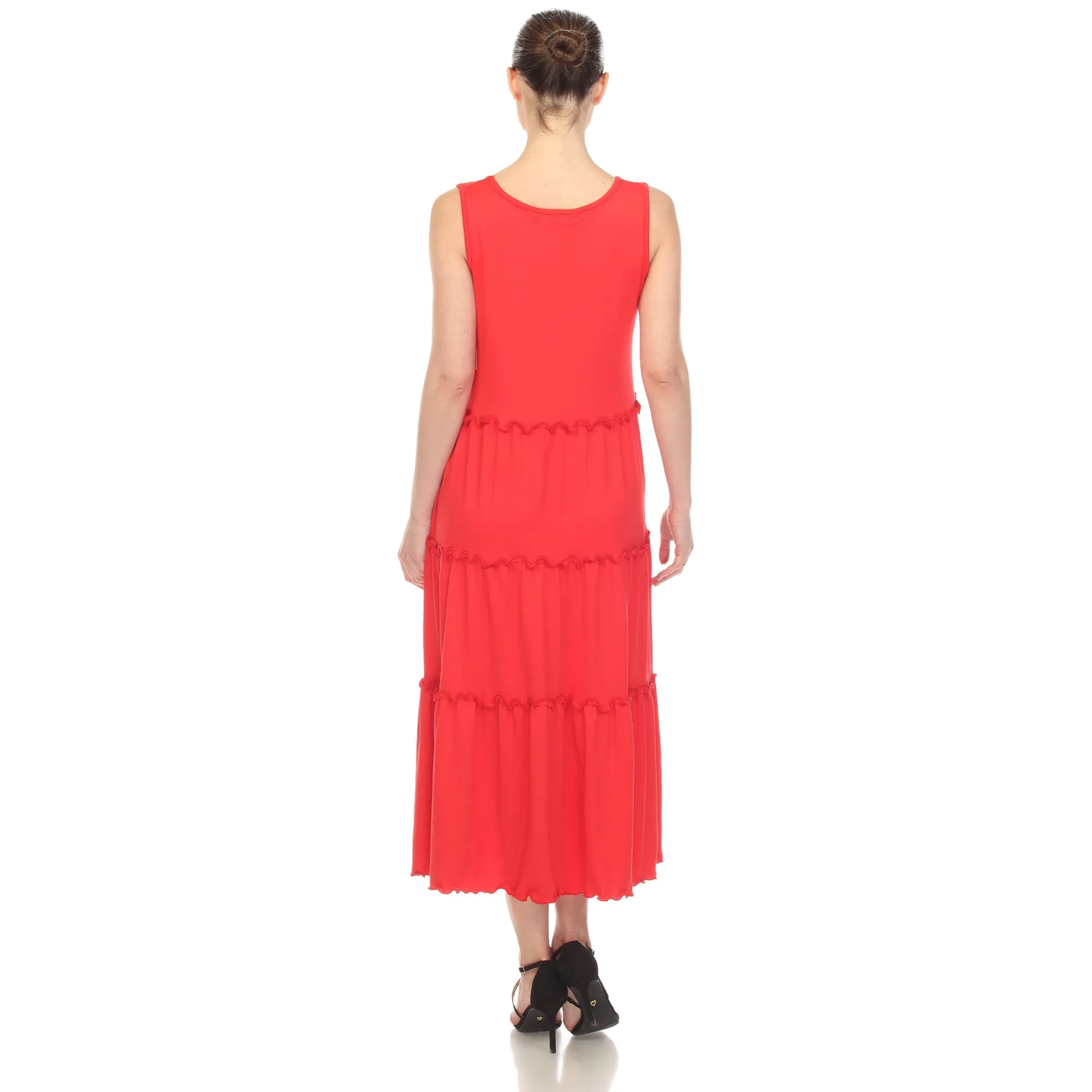 Scoop Neck Tiered Midi Dress
