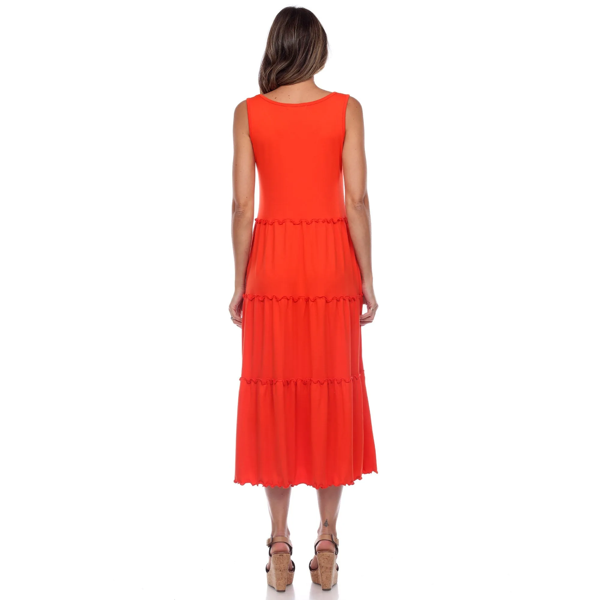 Scoop Neck Tiered Midi Dress
