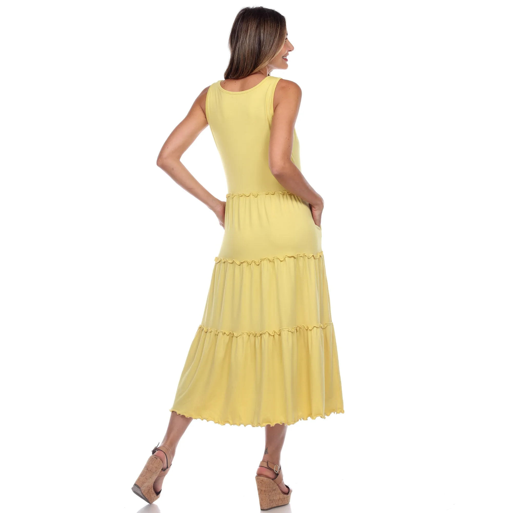 Scoop Neck Tiered Midi Dress
