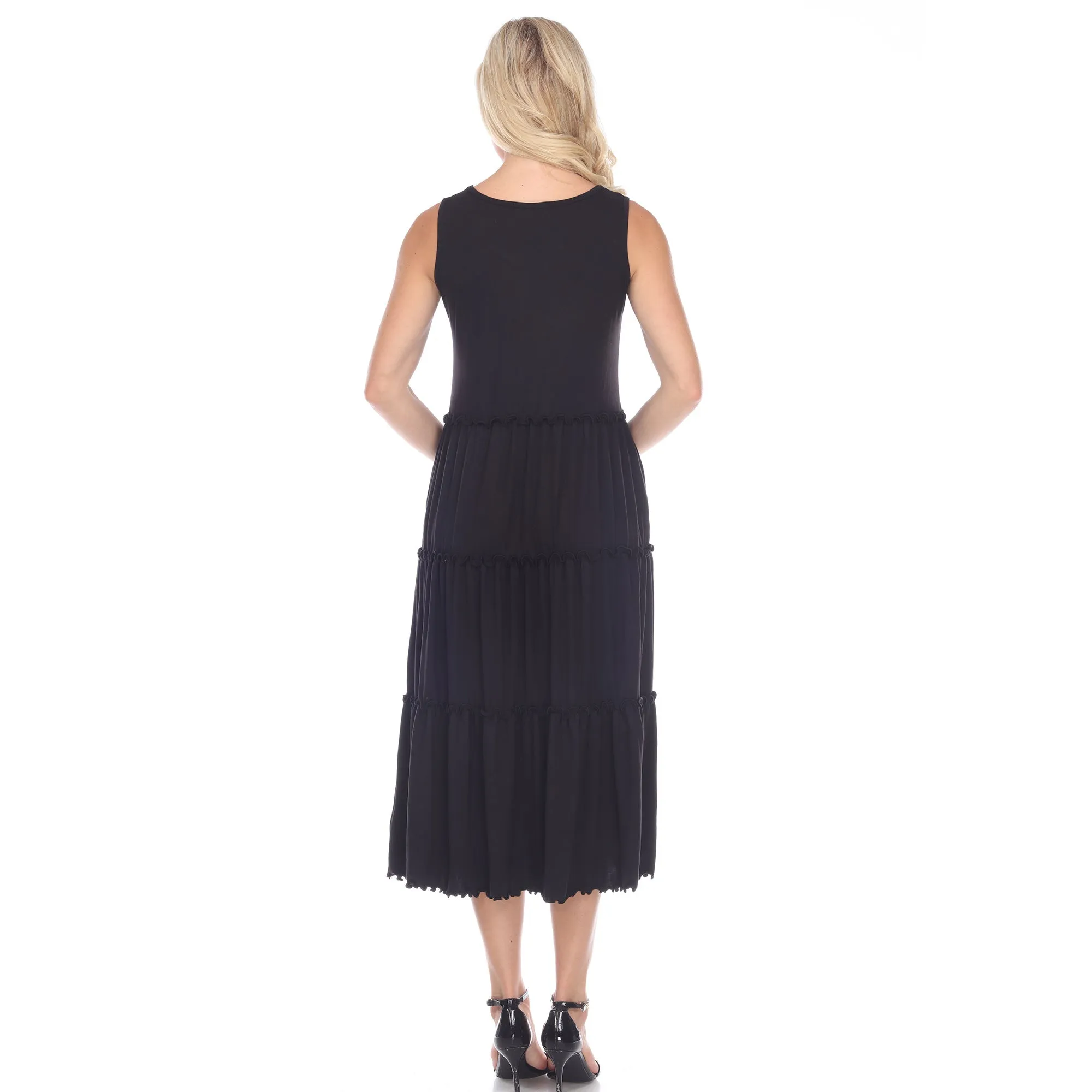 Scoop Neck Tiered Midi Dress