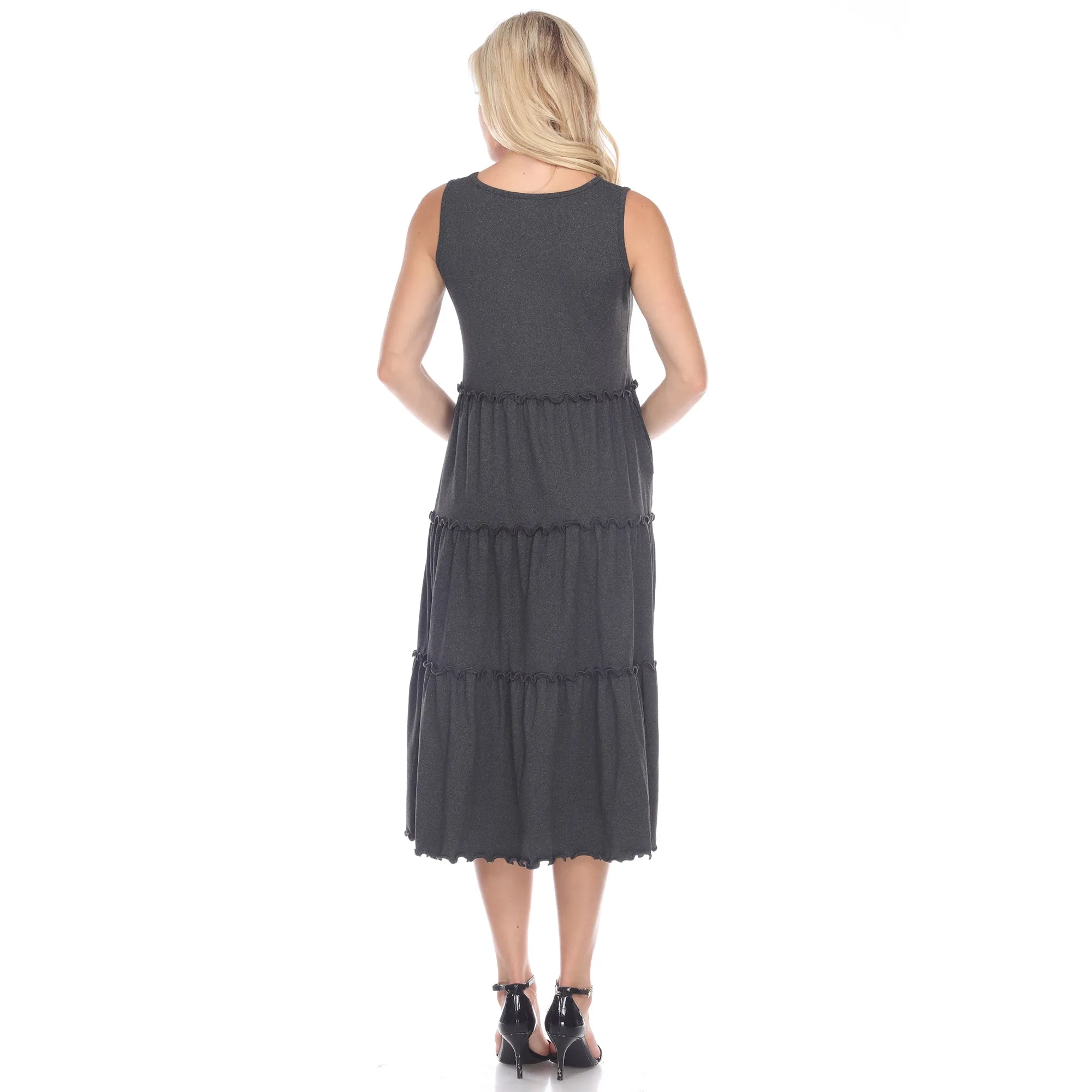 Scoop Neck Tiered Midi Dress