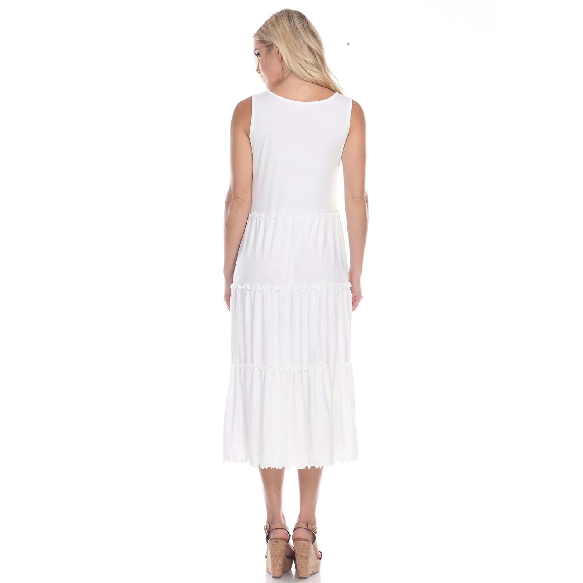 Scoop Neck Tiered Midi Dress
