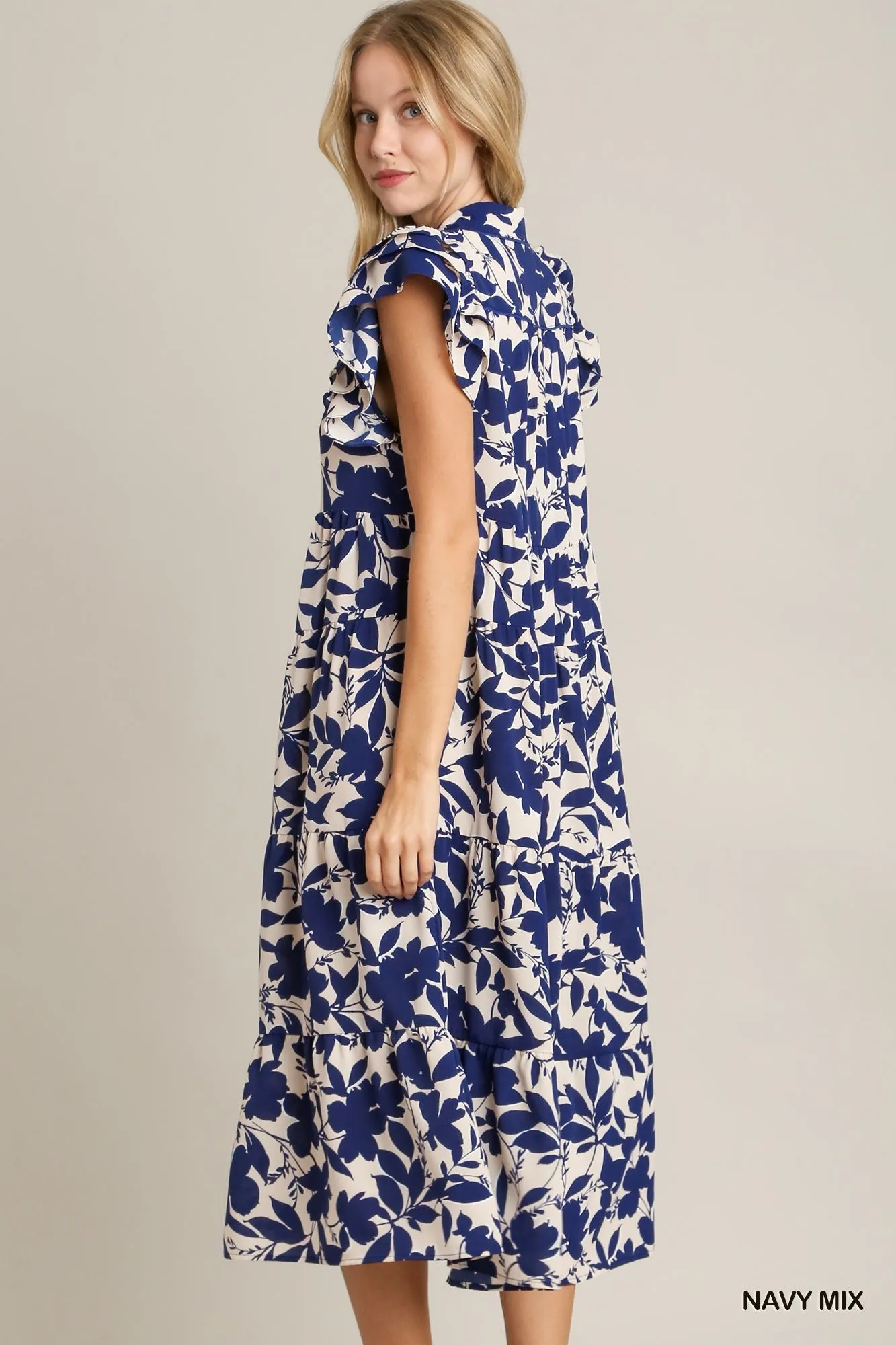 Serena Navy Midi Dress UMGEE