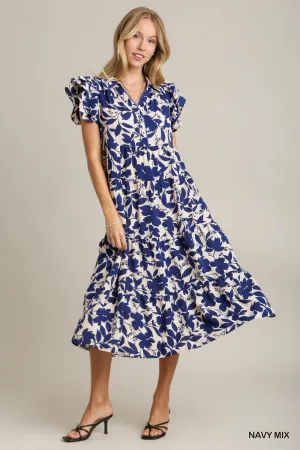 Serena Navy Midi Dress UMGEE