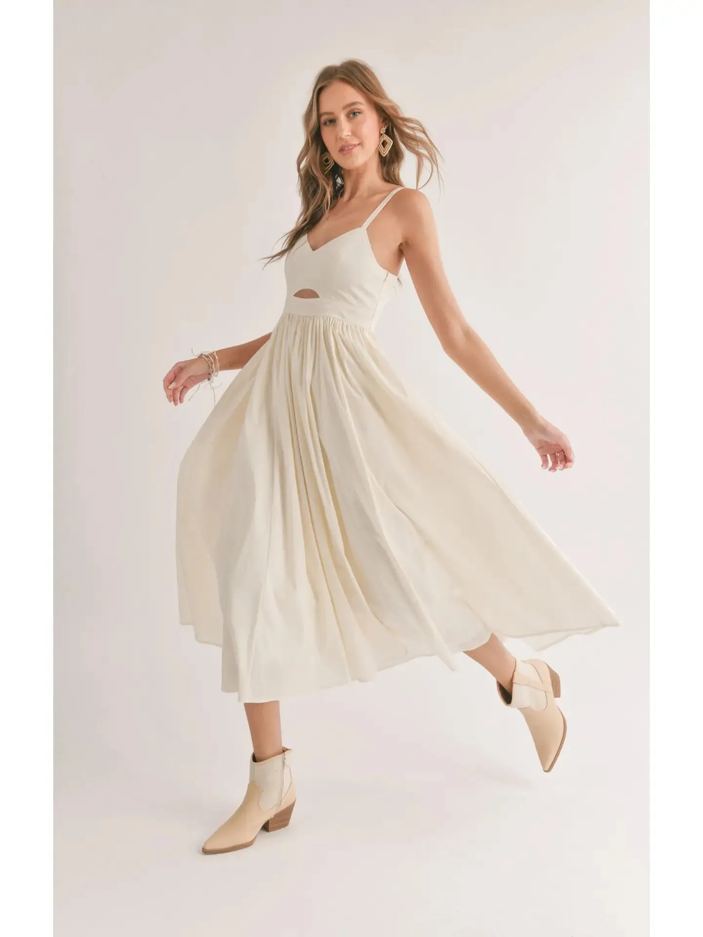 Shades On Front Cutout Midi Dress