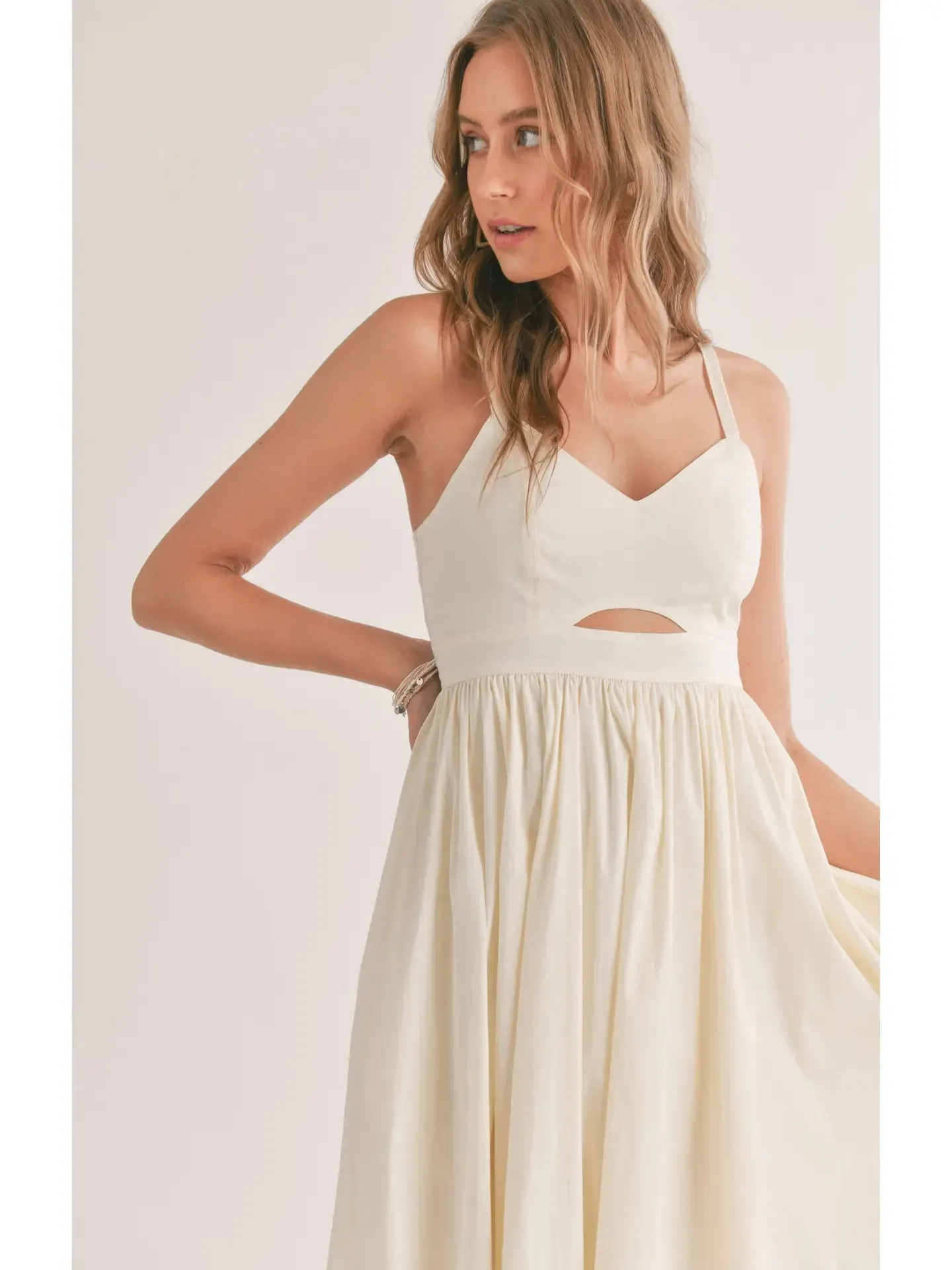 Shades On Front Cutout Midi Dress