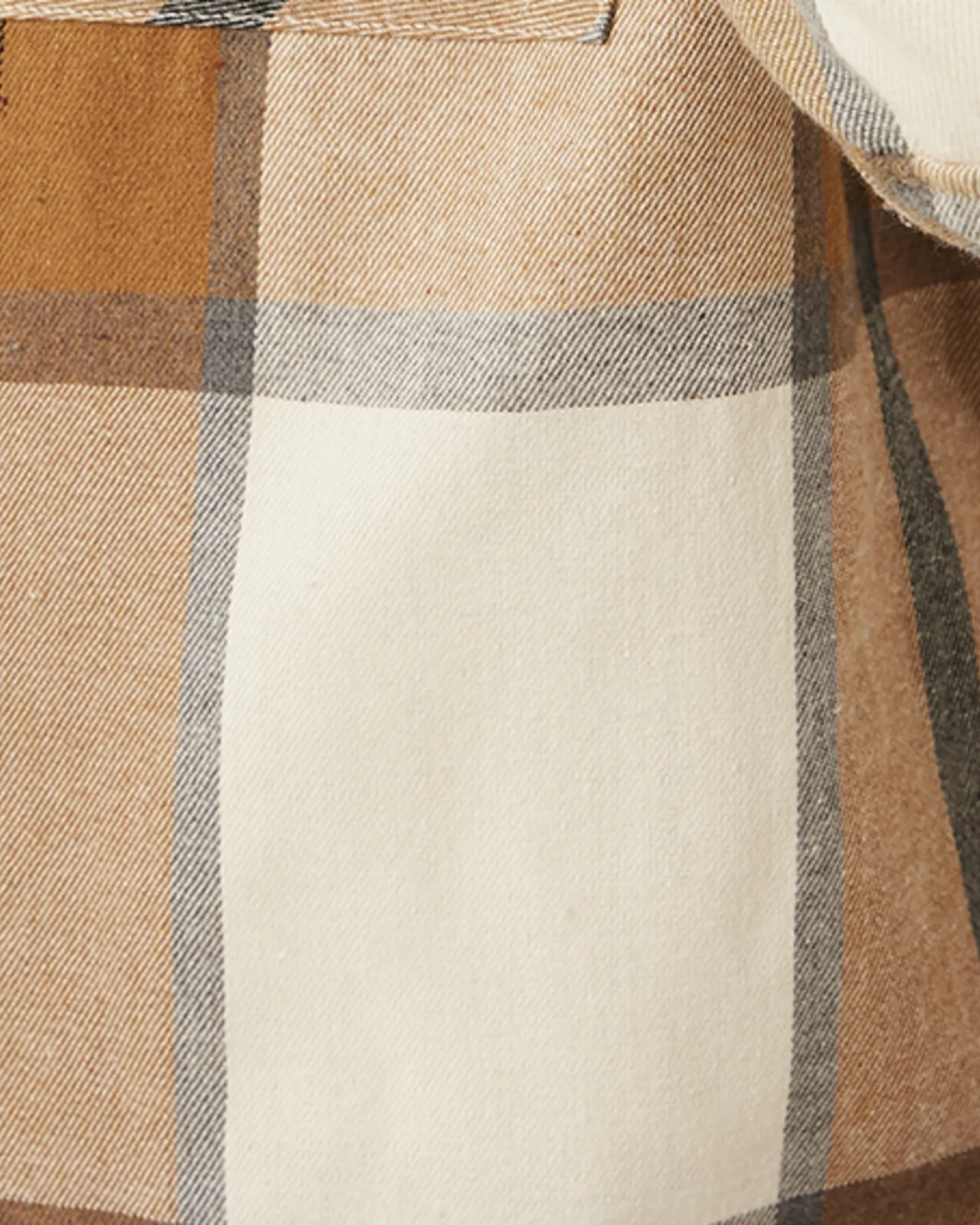 Sharon Plaid Shacket Pullover | White / Brown