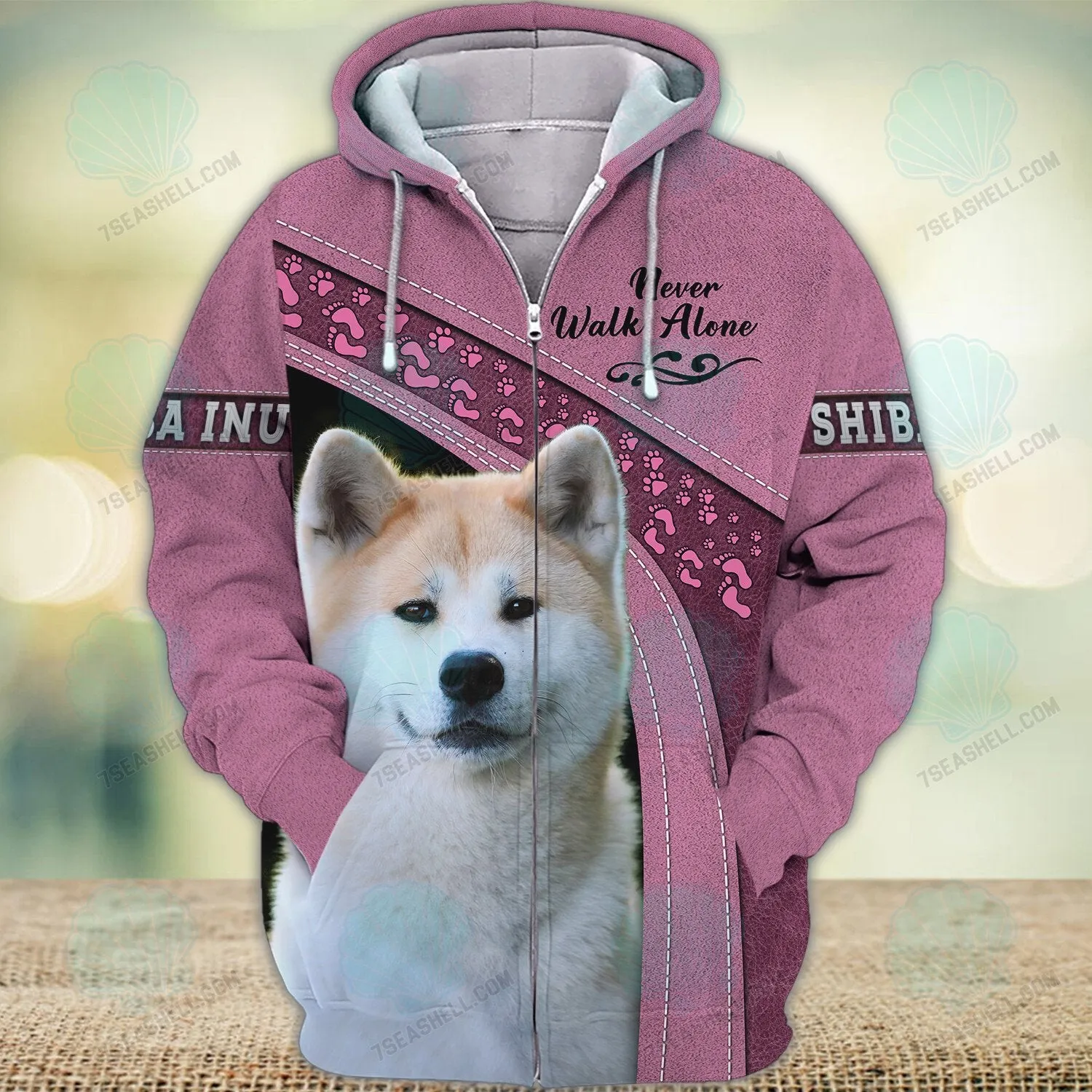Shiba Inu Love Never Walk Alone 3D Full Print Shirts, Christmas Dog Memorial Gifts for loss of Dog