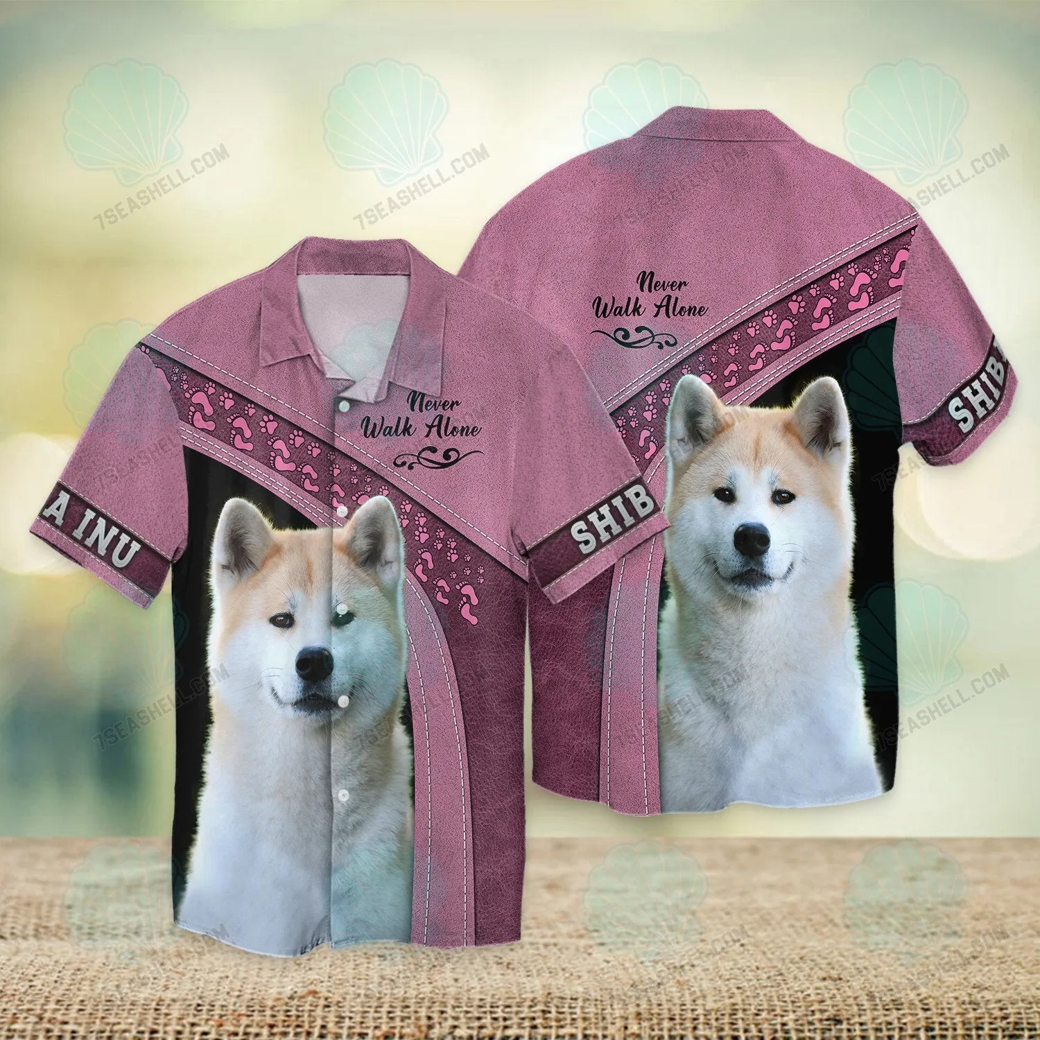Shiba Inu Love Never Walk Alone 3D Full Print Shirts, Christmas Dog Memorial Gifts for loss of Dog