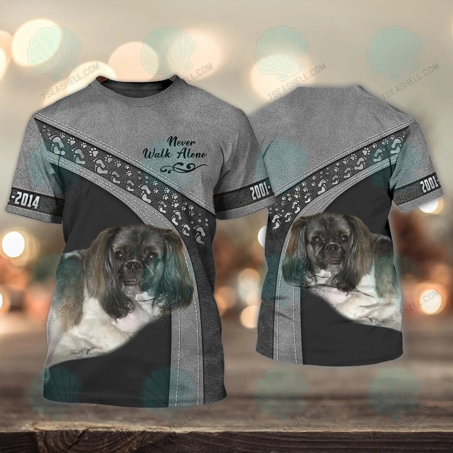 Shih Tzu Love Never Walk Alone 3D Full Print Shirts, Christmas Dog Memorial Gifts for loss of Dog