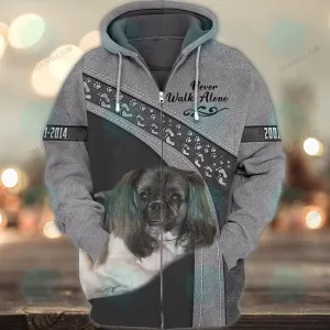 Shih Tzu Love Never Walk Alone 3D Full Print Shirts, Christmas Dog Memorial Gifts for loss of Dog