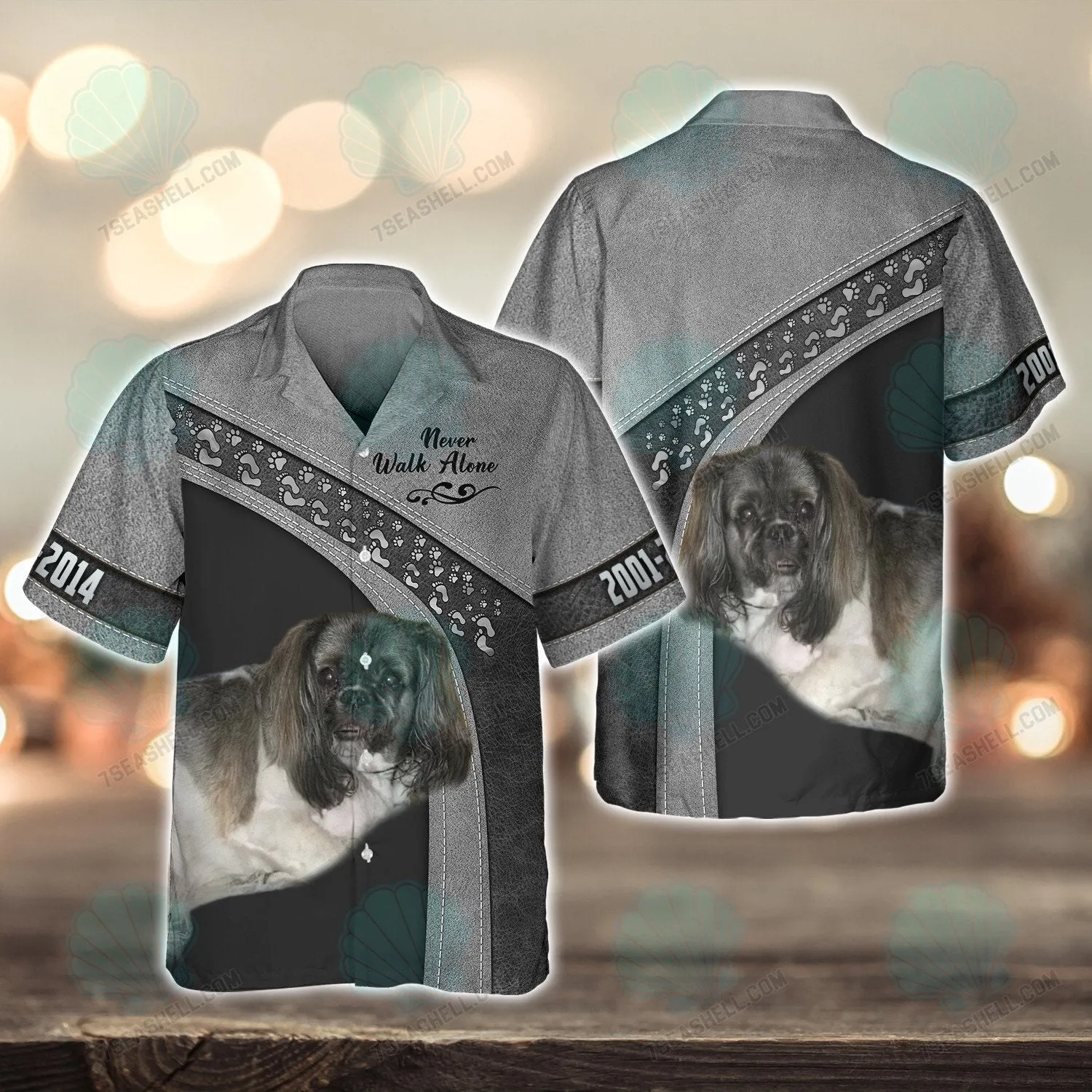 Shih Tzu Love Never Walk Alone 3D Full Print Shirts, Christmas Dog Memorial Gifts for loss of Dog