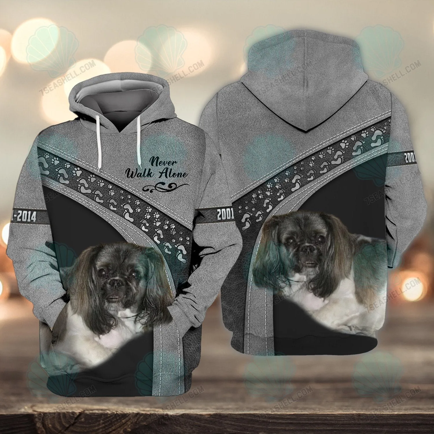 Shih Tzu Love Never Walk Alone 3D Full Print Shirts, Christmas Dog Memorial Gifts for loss of Dog