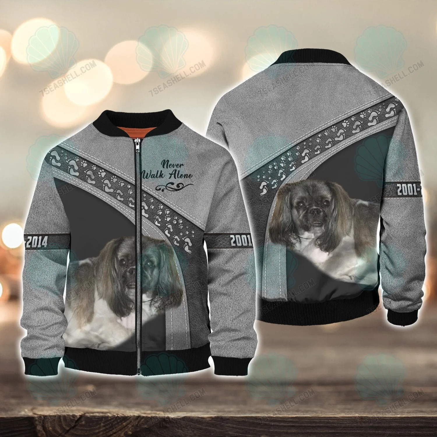 Shih Tzu Love Never Walk Alone 3D Full Print Shirts, Christmas Dog Memorial Gifts for loss of Dog